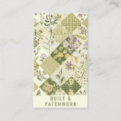 Groene Sering Kussenlap Patchwork Handgemaakte Kle Visitekaartje (Voorkant)