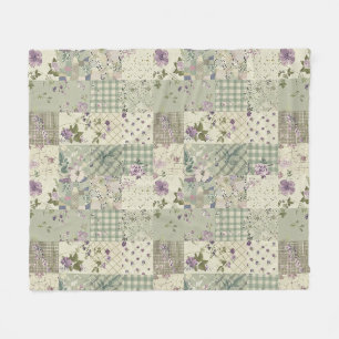 Groene Sering Kwilt Patchwork Gingham Cottagecore Fleece Deken