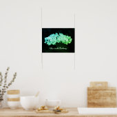 Groene Seringen Foto die in het Donker Gloeit Poster (Keuken)