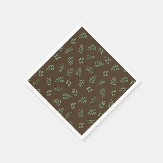 Groene servetten met bladmotief – Frisse botanisch (Hoek)