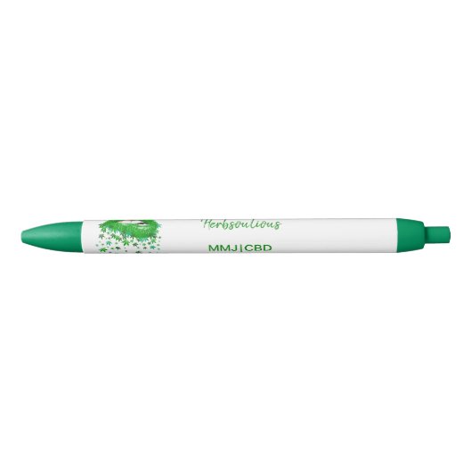 Groene Sexy MMJ Lippen Zwarte Inkt Pen (Voorkant)