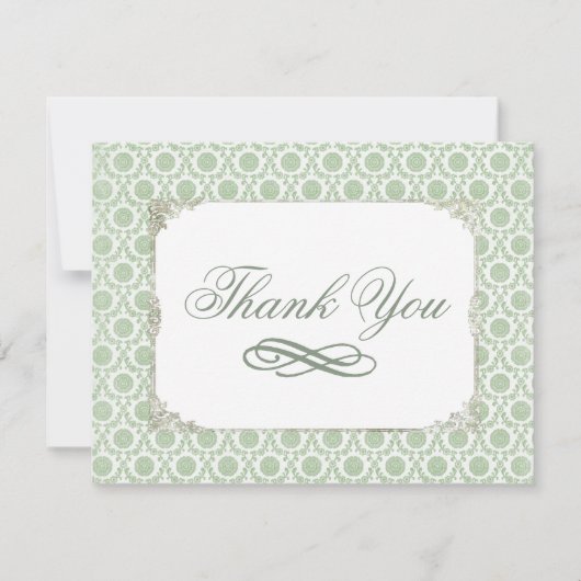 Groene  Shabby Bridal Bedankt (Voorkant)