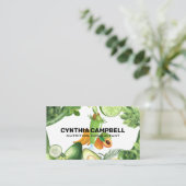 Groene shake van fruit en groenten | voedingsdesku visitekaartje (Staand voorkant)