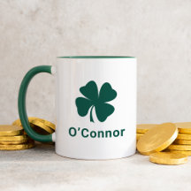 Groene Shamrock Aangepaste Familienaam Iers