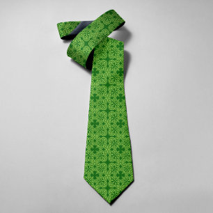 Groene Shamrock Abstract Bloemen St Patrick's Day Stropdas
