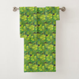 Groene shamrock-badhanddoekset bad handdoek