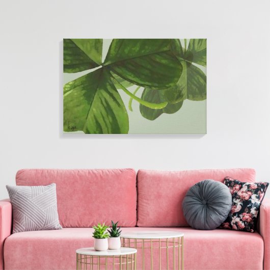 Groene Shamrock bladeren collage Canvas Afdruk (Insitu (Woonkamer))