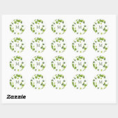 Groene Shamrock-boeketmonogram St. Patrick's Ronde Sticker (Vel)