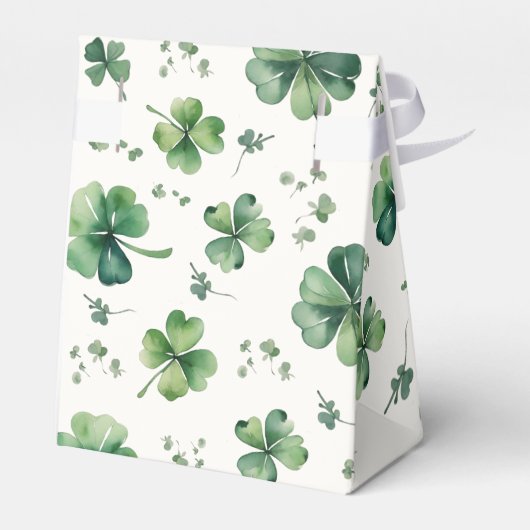 Groene Shamrock Bruidsborrel  Bedankdoosjes (Achterkant)