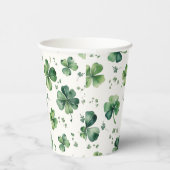 Groene Shamrock Bruidsbruiloft  Papieren Bekers (Rechts)