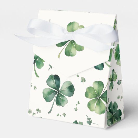 Groene Shamrock Bruiloft Feest Bedankdoosjes (Voorkant Zijde)