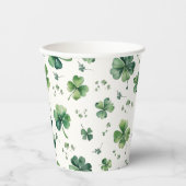 Groene Shamrock Bruiloftsborrel  Papieren Bekers (Voorkant)