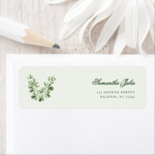 Groene Shamrock Bruiloftsshower Retouradres Etiket