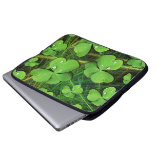 Groene Shamrock Clover St Patrick's Day Laptop Sle Laptop Sleeve