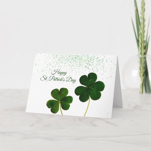 Groene Shamrock-confetti St. Patrick's Dag Feestdagen Kaart (Voorkant)