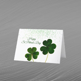 Groene Shamrock-confetti St. Patrick's Dag Feestdagen Kaart