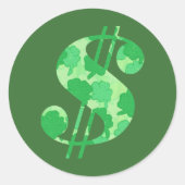Groene Shamrock Dollar Sign Stickers (Voorkant)