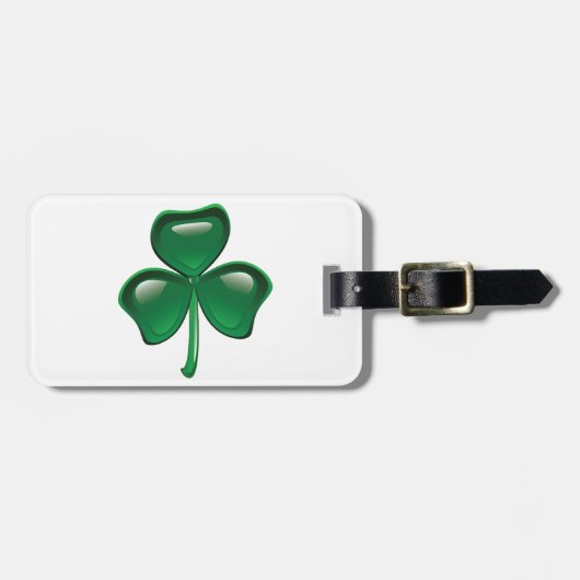 Groene Shamrock Driebladige Clover Bagagelabel (Voorkant horizontaal)