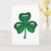 Groene Shamrock Driebladige Klaver Kaart (Gele Bloem)