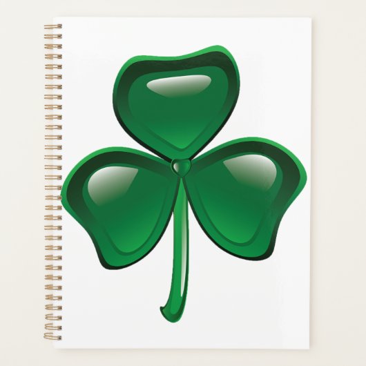 Groene Shamrock Driebladige Klaver Planner (Voorkant)