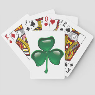 Groene Shamrock Driebladige Klaver Pokerkaarten