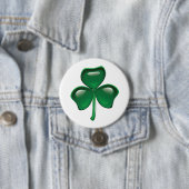 Groene Shamrock Driebladige Klaver Ronde Button 7,6 Cm (In situ)