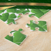 Groene shamrock foto achtergrond legpuzzel (Zijkant)