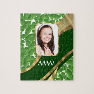 Groene shamrock foto achtergrond legpuzzel