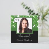 Groene shamrock foto lief zestien kaart (Staand voorkant)