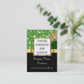 Groene shamrock foto logo visitekaartje (Staand voorkant)