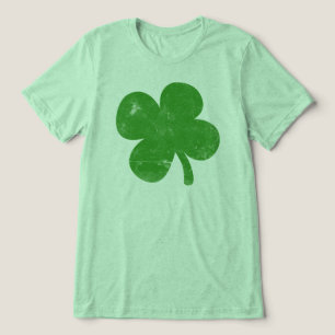 Groene Shamrock Four Leaf Clover Graphic Tri-Blend Shirt