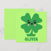 Groene Shamrock - gepersonaliseerde flatkaart (Voorkant / Achterkant)