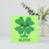 Groene Shamrock - gepersonaliseerde flatkaart (Staand voorkant)