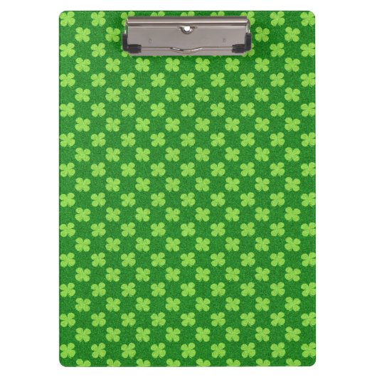 Groene Shamrock Glitters Klembord (Voorkant)
