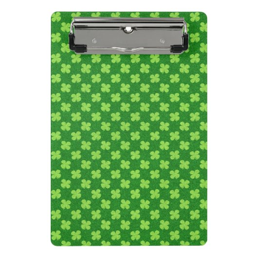 Groene Shamrock Glitters Mini Klembord (Voorkant)