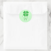 Groene Shamrock Gold Stippen Monogram Weddenschapp Ronde Sticker (Tas)