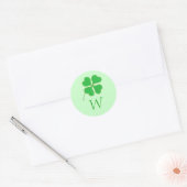 Groene Shamrock Gold Stippen Monogram Weddenschapp Ronde Sticker (Envelop)