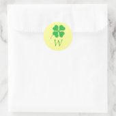 Groene Shamrock Gold Stippen Monogram Weddenschapp Ronde Sticker (Tas)