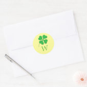 Groene Shamrock Gold Stippen Monogram Weddenschapp Ronde Sticker (Envelop)