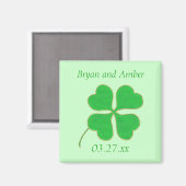 Groene Shamrock Gold-Stippen, sla de datum op Magn Magneet (Voorkant / Achterkant)