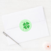Groene Shamrock Gold-Stippen, sla de datumstickers Ronde Sticker (Envelop)