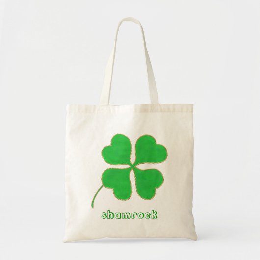 Groene Shamrock Gold stippen, strim, canvaszakken Tote Bag (Voorkant)