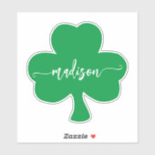 Groene Shamrock Handgeschreven naam Sticker (Vel)