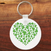 Groene Shamrock Hart Sleutelhanger (Voorkant)