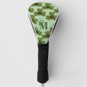 Groene Shamrock Headcovers Met Aangepast Monogram (Voorkant)