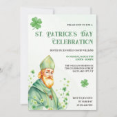 Groene Shamrock & Heilige Religieuze St. Patrick's Kaart (Voorkant)