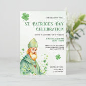 Groene Shamrock & Heilige Religieuze St. Patrick's Kaart (Staand voorkant)