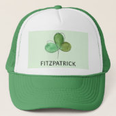 Groene Shamrock Ierse Erfgoed Naam Trucker Pet (Voorkant)