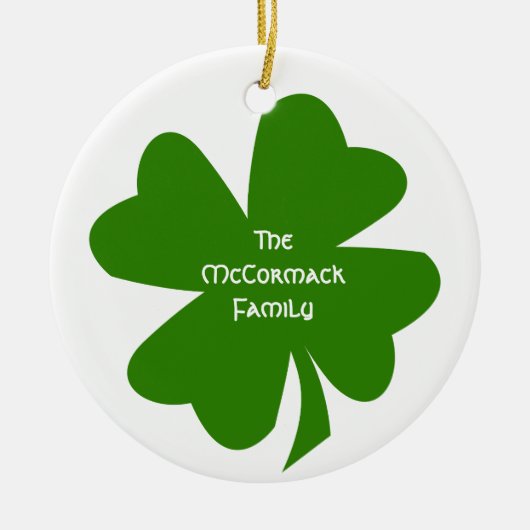 Groene shamrock Ierse monumfamilie Keramisch Ornament (Voorkant)