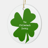 Groene shamrock Ierse monumfamilie Keramisch Ornament (Links)